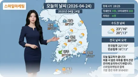 04/24(금) 😷 올봄 최악의 황사 공습! 어제보다 기온 ‘뚝’… 때아닌 한파에 괜찮으세요? 🧥